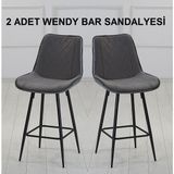 Pi Sandalye Wendy Ada Mutfak ve Bar Sandalyesi Bar Taburesi 2'li - Antrasit