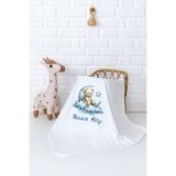 Pia Baby Erkek Bebek İçin İsme Özel %100 Pamuk 80x80 cm Çift Kat Penye Bebek Battaniyesi