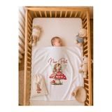 Pia Baby İsim Baskılı Kız Bebek Battaniyesi %100 Pamuk Çift Kat Penye 80X80 Cm Ham Bez Kıyafet Kesesi Yenidoğan Hediyesi