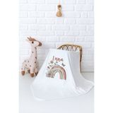 Pia Baby İsme Özel %100 Pamuk Çift Kat Penye 80x80 cm Kız Bebek Battaniyesi Yenidoğan Bebek Hediyesi