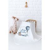 Pia Baby İsme Özel Erkek Bebek Battaniyesi 80x80 cm %100 Pamuk Çift Kat Penye Yumuşak Bebek Battaniyesi