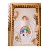 Pia Baby İsme Özel Kız Bebek Battaniyesi %100 Pamuk 80X80 Cm Çift Kat Penye Ham Bez Kıyafet Kesesi Kız Bebek Hediyesi