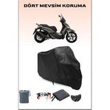 Piaggio Beverly 300 Tourer I.e. Uyumlu Siyah Motorsiklet Branda, Motor Örtüsü