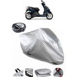 Piaggio Fly 125 3V Arka Çanta Uyumlu Motosiklet Brandası Lüx Kalite Kalın Yüksek Kalite - Gri