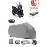 Piaggio Mp3 400 Branda Gri Arka Çanta Uyumlu(Topcase) Motosiket Brandası Motor Örtüsü Çadır Su Geçirmez Motosiklet Kılıfı Motor Brandası,lastikli,taşıma Torbalı