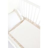 Piamom 100x150 Bebek Çocuk Fırfırlı Nevresim Takımı Kırık Beyaz Bej