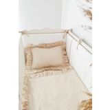 Piamom 100x150 Sade Düz Fırfırlı %100 Pamuklu Bebek/Çocuk Nevresim Takımı Bej
