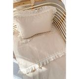 Piamom 100X150 Sade Düz Fistolu/ Fırfırlı %100 Pamuklu Bebek / Çocuk Nevresim Takımı - Bej - 100 x 150 cm