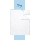 Piamom 100x150 Sade Düz Mavi Biyeli %100 Pamuklu Bebek/çocuk Nevresim Takımı