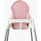 Piamom Fırfırlı Pembe Mama Sandalyesi Minderi Vintage, Iskandinav, Bohem - Pudra Pembe