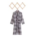 Piano |%100 Pamuk Jakarlı Unisex (Bay-Bayan) Bornoz Antrasit