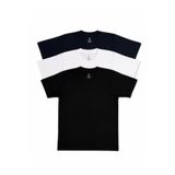Piano Luce Premium 3’lü Erkek T-Shirt %50 Pamuk %50 Polyester Basic Fit Yumuşak Kumaş Günlük & Spor Kullanım Siyah Beyaz Lacivert