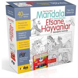 Piar Kids / Efsane Hayvanlar - Mandala Boyama Seti - 7'den 70'e Herkes İçin - 12'li Kuru Boyama Kalemi İlaveli
