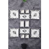 Piatti Naturali 12 Parça 4 Kişilik Black Rose Kahvaltı Takımı Handmade Kahvaltılık Sunum Seti Servis Tabakları