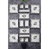 Piatti Naturali 16 Parça 6 Kişilik Black Rose Kahvaltı Takımı Handmade Kahvaltılık Sunum Seti Servis Tabakları
