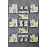 Piatti Naturali 16 Parça 6 Kişilik Limon Kahvaltı Takımı Handmade Kahvaltılık Sunum Seti Servis Tabakları