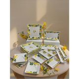 Piatti Naturali 22 Parça 6 Kişilik Mimoza Kahvaltı Takımı Handmade Çay Tabaklı Kahvaltılık Sunum Servis Tabak Seti