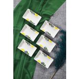 Piatti Naturali 6’lı Çerezlik Limon Desen Handmade Sunumluk Reçellik Sosluk Kahvaltılık Çerez Ikram Seti