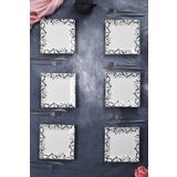 Piatti Naturali 6'lı Şık Tasarım Handmade Mermer Pasta Tabak Seti Sunum Seti Servis Tabakları Tatlı Tabağı 20cm