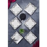 Piatti Naturali 6'lı Special Handmade Mermer Desen Tatlı Tabak Seti Sunum Servis Tabakları Pasta Set 15 cm