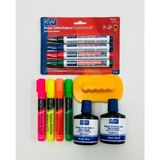 Picador 421 Fosforlu Kalem 4 Canlı+Tahta Kalemi 4 Renk+Mürekkep 100 ml 2 Ad.+Tahta Silgisi( Okul Kırtasiye Seti )