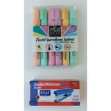 Picador 421 Fosforlu Kalem 6 Pastel + Zımba Seti ( Ofis Kırtasiye Seti )