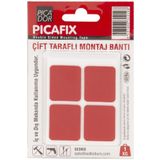 Picador VHB Ç/T Kırmızı 12'li Kare Montaj Bandı