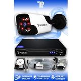 PICAM 1 Kameralı Panda 1 Dış Kamera Set 1 TB HDD Full HD Gece Görüşlü Güvenlik Kamerası Sistemi