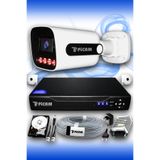 Picam 1 Kameralı Süper 1 Dış Kamera Set 100 GB 5 MP 2K Net Gece Görüşlü Güvenlik Kamerası Sistemi
