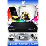 Picam 2 Kameralı Ultra 1 İç Kamera Set HDD'siz 5 MP 2K Net Renkli Gece Görüşlü Güvenlik Kamerası Sistemi