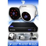 PICAM 2 Kameralı Uzay 1 İç Kamera Set 320 GB HDD Full HD Gece Görüşlü Güvenlik Kamerası Sistemi