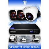 PICAM 3 Kameralı Panda 1 İç Kamera Set 500 GB HDD Full HD Gece Görüşlü Güvenlik Kamerası Sistemi