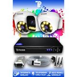 Picam 3 Kameralı Ultra 2 İç Kamera Set HDD'siz 5 MP 2K Net Renkli Gece Görüşlü Güvenlik Kamerası Sistemi