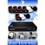PICAM 5 Kameralı Panda 5 Dış Kamera Set 2 TB HDD Full HD Gece Görüşlü Güvenlik Kamerası Sistemi