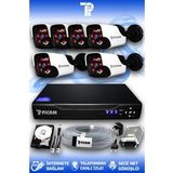 PICAM 6 Kameralı Panda 6 Dış Kamera Set 2 TB HDD Full HD Gece Görüşlü Güvenlik Kamerası Sistemi