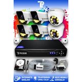 Picam 6 Kameralı Süper 2 İç Kamera Set 500 GB 5 MP Full HD Renkli Gece Görüşlü Güvenlik Kamerası Sistemi