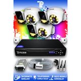 Picam 6 Kameralı Süper 3 İç Kamera Set HDD'siz 5 MP Full HD Renkli Gece Görüşlü Güvenlik Kamerası Sistemi