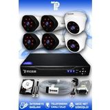 PICAM 6 Kameralı Uzay 2 İç Kamera Set 500 GB HDD Full HD Gece Görüşlü Güvenlik Kamerası Sistemi