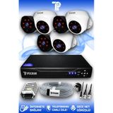 PICAM 6 Kameralı Uzay 3 İç Kamera Set HDD'siz Full HD Gece Görüşlü Güvenlik Kamerası Sistemi