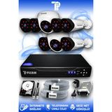 PICAM 8 Kameralı Uzay 2 İç Kamera Set 2 TB HDD Full HD Gece Görüşlü Güvenlik Kamerası Sistemi