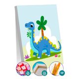 Picasso World Hobby Art Çocuk Sayılarla Boyama Numaralı Tuval Seti Fırça Boya Dahil 30x40 Cm Obur Dinozor