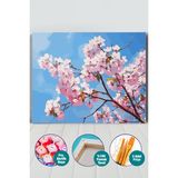 Picasso World Hobby Art Sakura Ağacı ve Çiçeği Sayılarla Boyama Seti - Tuval Boyutu - 40x50 cm