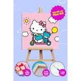 Picasso World Hobby Art Sayılarla Boyama Numaralı Tuval Seti Fırça Boya Dahil 20x20 Cm Kitty ve Oyuncağı
