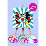 Picasso World Hobby Art Sayılarla Boyama Numaralı Tuval Seti Fırça Boya Dahil 20x20 Cm Mini Love