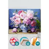 Picasso World Hobby Art Sayılarla Boyama Numaralı Tuval Seti Fırça Boya Dahil 40x50 Cm Çiçeklerin Gülüşü