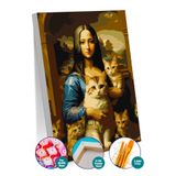 Picasso World Hobby Art Sayılarla Boyama Numaralı Tuval Seti Fırça Boya Dahil 40x50 Cm Kız Ve Kedileri