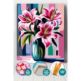 Picasso World Hobby Art Sayılarla Boyama Numaralı Tuval Seti Fırça Boya Dahil 40x50 Cm Paskalya Zambağı