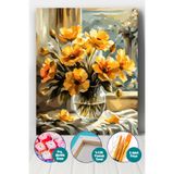 Picasso World Hobby Art Sayılarla Boyama Numaralı Tuval Seti Fırça Boya Dahil 40x50 Cm Sarı Çiçeklerin Hatırası