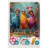 Picasso World Hobby Art Sayılarla Boyama Numaralı Tuval Seti Fırça Boya Dahil 40x50 Cm Üç Kız Kardeş