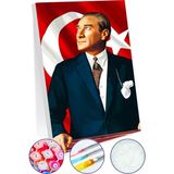 Picasso World Hobby Art Sayılarla Boyama Tuval Hobi Seti Fırça Boya Dahil Atatürk - 50x70